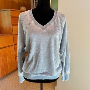 Jane & Delancey Distressed V-neck Top M